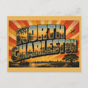 Nord-Charleston SC Cooper River Salzwiese Kunst Postkarte