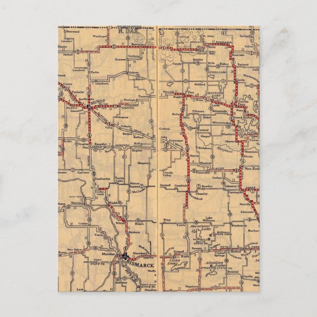 Nord-Dakota 2 Postkarte (Vorderseite)