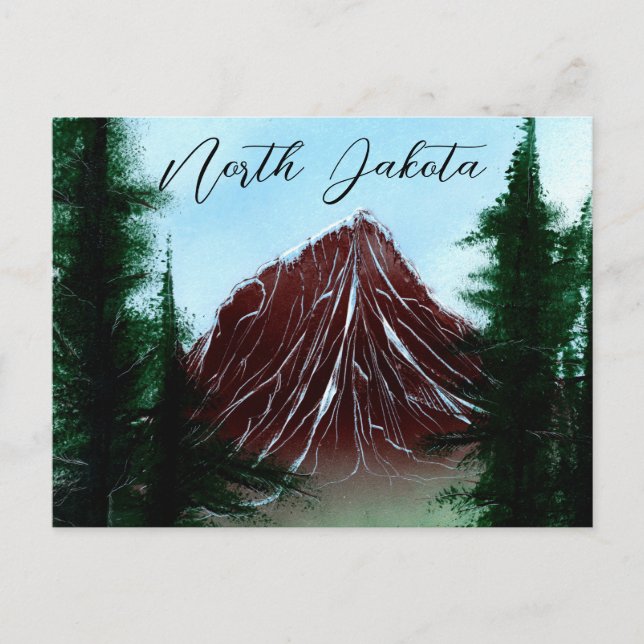 Nord-Dakota-Berglauf Postkarte (Vorderseite)