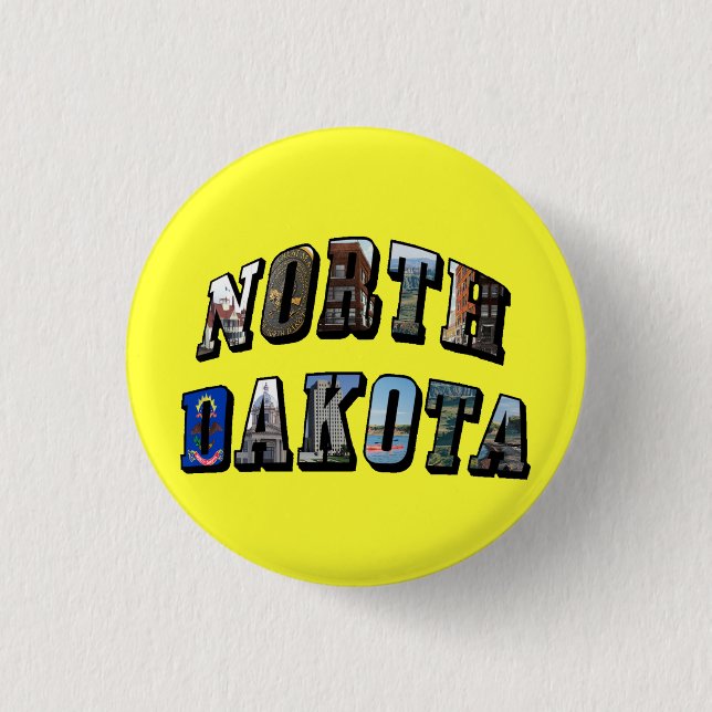 Nord-Dakota-Bildtext Button (Vorderseite)