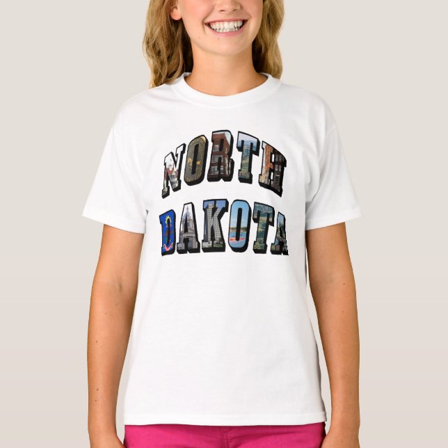 Nord-Dakota-Bildtext Hoodie (Vorderseite)