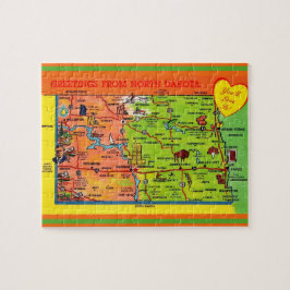 Nord Dakota Gruß Postcard Jigsaw Puzzle