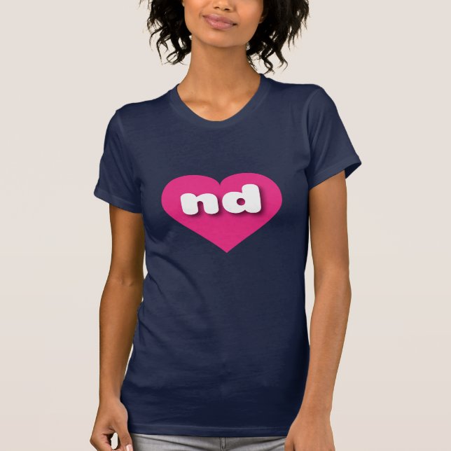 Nord-Dakota-Herz - I Liebe und T-Shirt (Vorderseite)