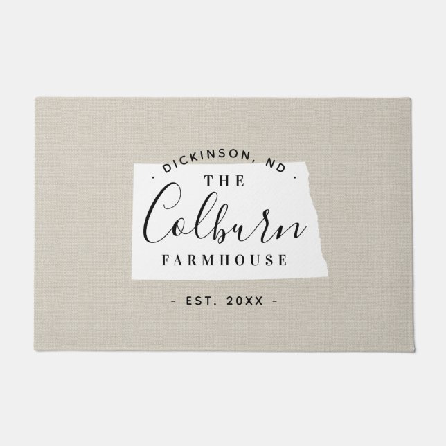 Nord-Dakota-Monogram-Staat Doormat Fußmatte (Vorderseite)