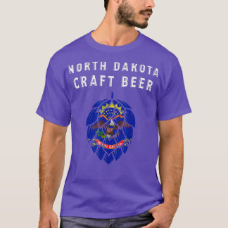 Nord-Dakota-Staatsflagge Bierliebhaber T-Shirt