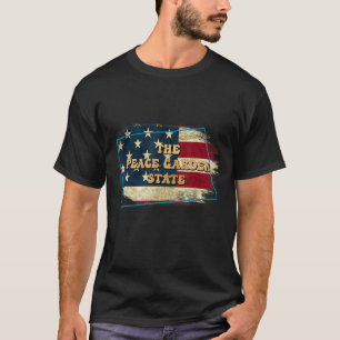 Nord-Dakota und US-Flaggenmotto T-Shirt