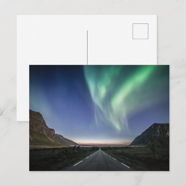 Nord Lights Road Trip Postkarte (Vorne/Hinten)