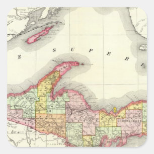 Nord-Michigan Quadratischer Aufkleber