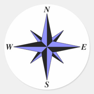 Nord-Pfeil-Aufkleber (blau) Runder Aufkleber