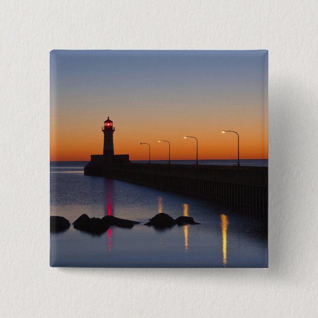 Nord-Pier Lighthouse in Duluth, Minnesota, Button (Vorderseite)