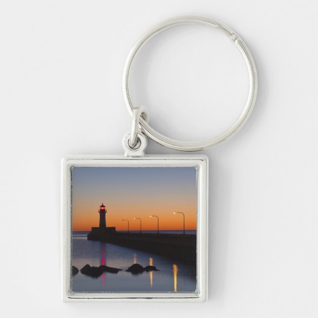 Nord-Pier Lighthouse in Duluth, Minnesota, Schlüsselanhänger (Vorne)