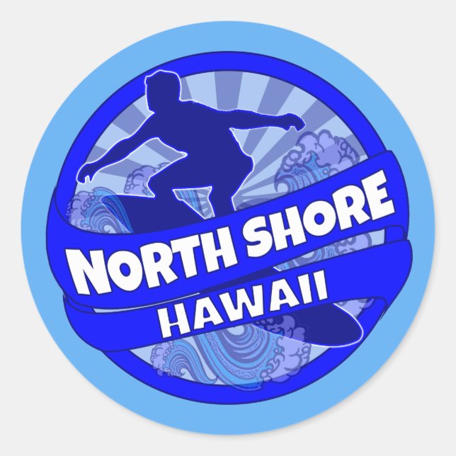 Nord Shore Hawaii-Logo-Aufkleber Runder Aufkleber (Vorderseite)