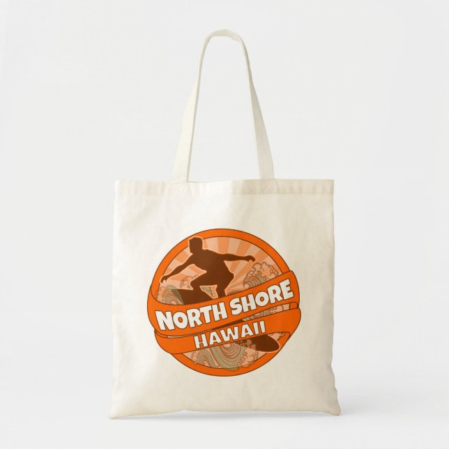 Nord Shore Hawaii Orange Surfer Logo Tasche (Vorne)