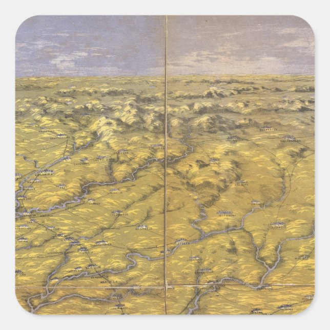 Nord-Süd-Carolina 2 Quadratischer Aufkleber (Vorderseite)