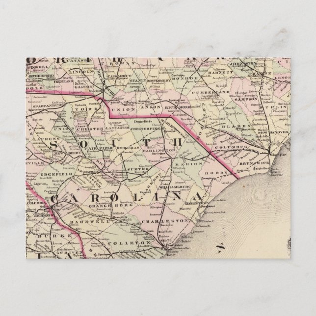 Nord-Süd-Carolina 4 Postkarte (Vorderseite)