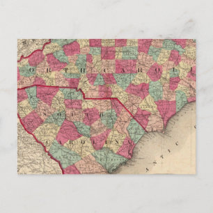 Nord-Süd-Carolina Postkarte