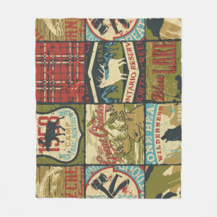 Nord-Territorien-Abenteuer: Symbolische Patchwork Fleecedecke