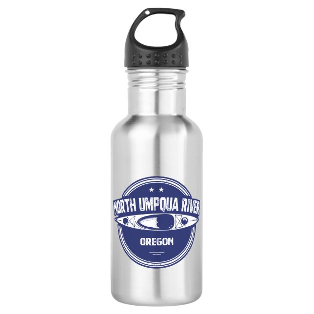 Nord Umpqua Fluss Oregon Kayak Edelstahlflasche (Vorderseite)