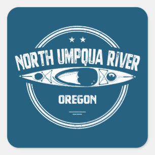 Nord Umpqua Fluss Oregon Kayak Quadratischer Aufkleber