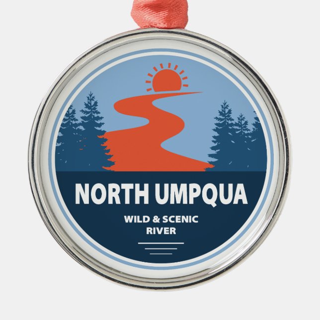 Nord-Umpqua Wild und Landschaftlicher Fluss Oregon Ornament Aus Metall (Vorne)