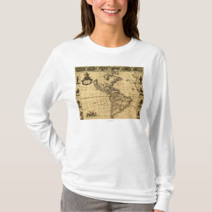 Nord und Süd AmericaPanoramic Karte T-Shirt