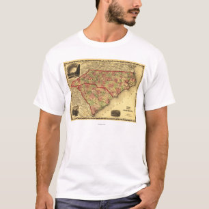 Nord und Süd CarolinaPanoramic Karte T-Shirt