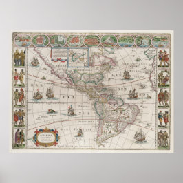 Nord- und Südamerika Poster