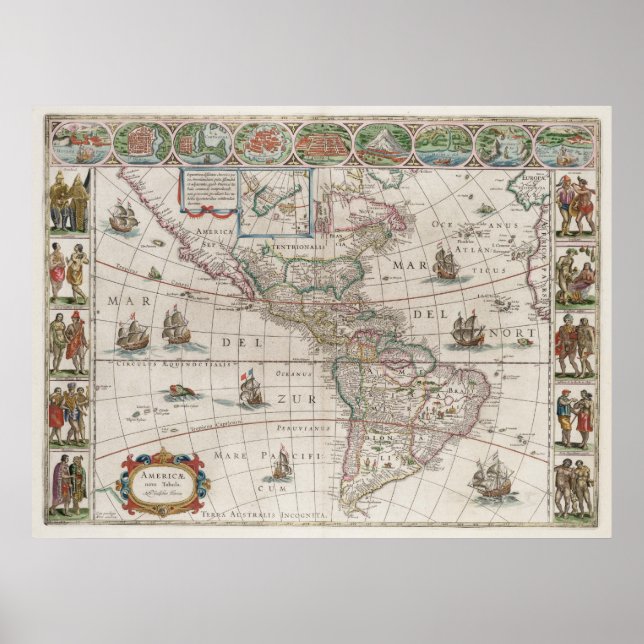 Nord- und Südamerika Poster (Vorne)