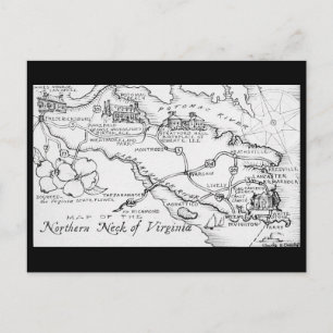 Nord-Virginia-Karte Postkarte