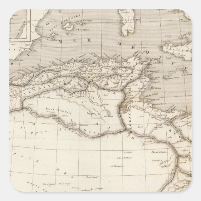Nordafrika Quadratischer Aufkleber (Vorderseite)