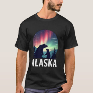 Nordalaska-Lichter mit Blick auf Mama Baby Polar B T-Shirt