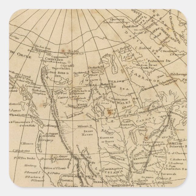 Nordamerika 15 quadratischer aufkleber (Vorderseite)