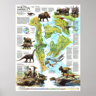 " Nordamerika: 1993 Im Zeitalter der Dinosaurier Poster