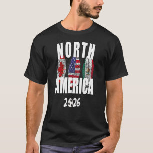 Nordamerika 2026 Kanada USA Mexiko Fußball T-Shirt