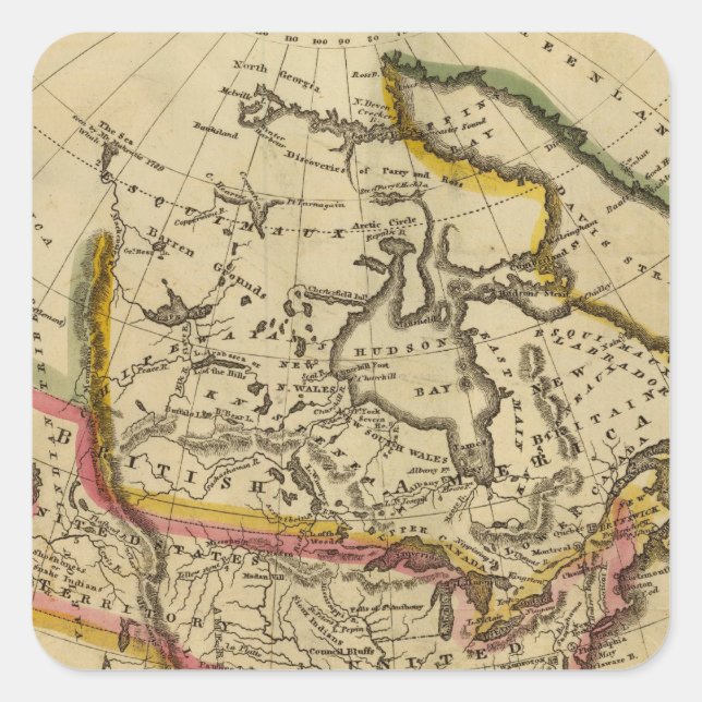 Nordamerika 42 quadratischer aufkleber (Vorderseite)