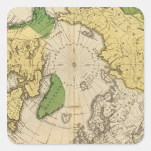 Nordamerika, Asien Quadratischer Aufkleber