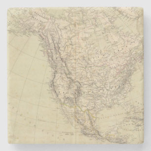 Nordamerika-Atlas-Karte, die indische Stämme zeig Steinuntersetzer