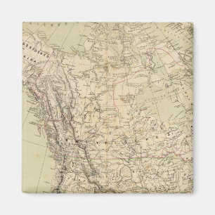 Nordamerika Atlas Karte mit indischen Stämmen Magnet