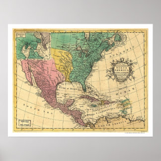 Nordamerika Karte 1763 Poster