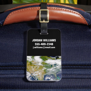 Nordamerika mit Rauch an Orten sichtbar. Gepäckanhänger