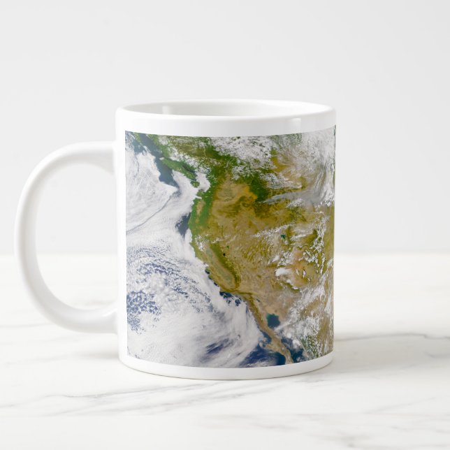 Nordamerika mit Rauch an Orten sichtbar. Jumbo-Tasse (Links)