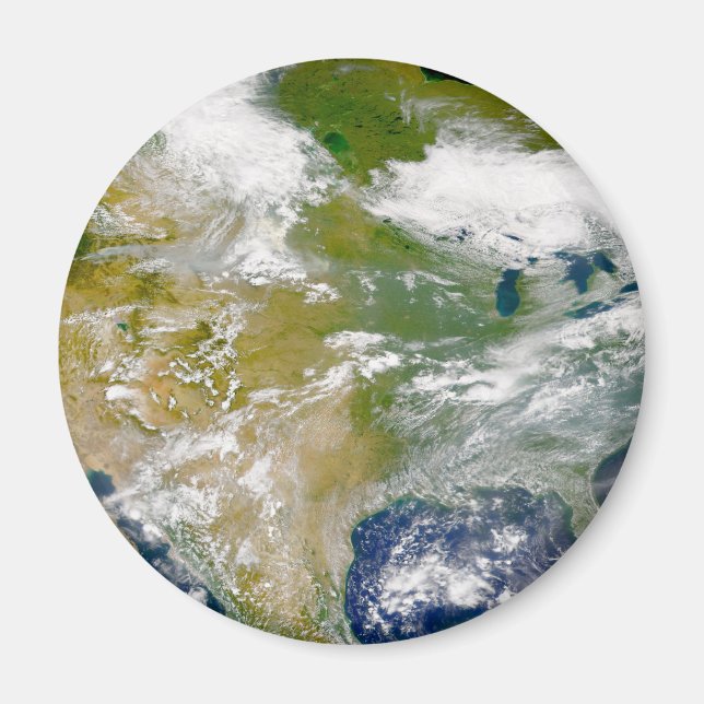 Nordamerika mit Rauch an Orten sichtbar. Magnet (Vorne)