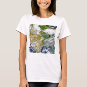 Nordamerika mit Rauch an Orten sichtbar. T-Shirt