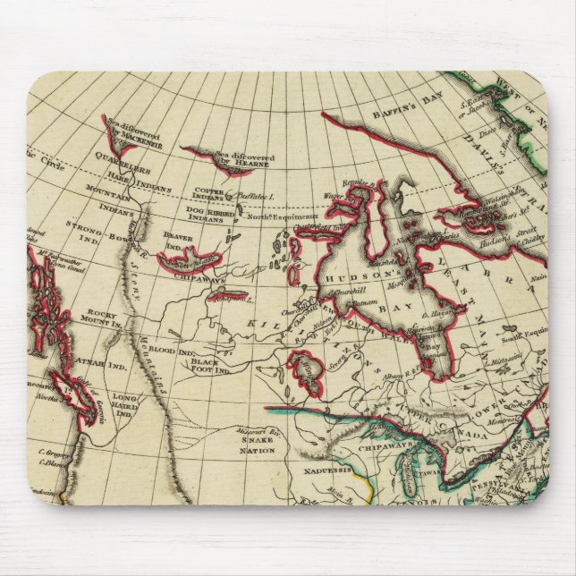 Nordamerika mit umrissenen Grenzen Mousepad (Vorne)