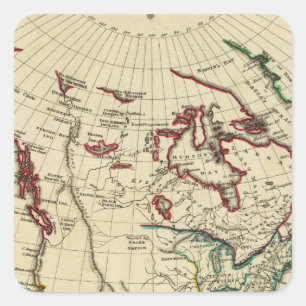 Nordamerika mit umrissenen Grenzen Quadratischer Aufkleber