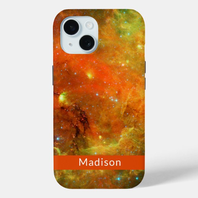 Nordamerika Nebula Orange Green Ihr Name Case-Mate iPhone Hülle (Rückseite)
