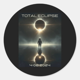 Nordamerika Total Solar Eclipse 2024 Runder Aufkleber