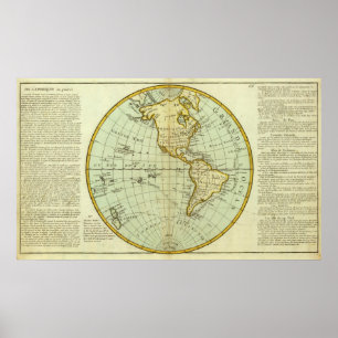 Nordamerika und Südamerika Poster