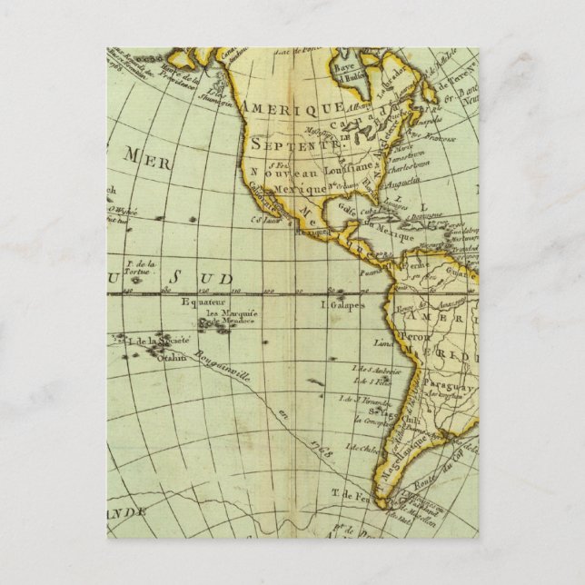 Nordamerika und Südamerika Postkarte (Vorderseite)