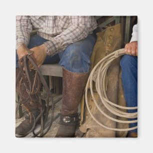 Nordamerika, USA. Cowboys Entspannung und 2 Magnet